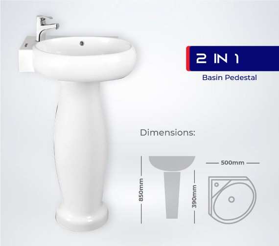 Pool Corner 2 in 1 Basin Pedestal